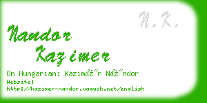 nandor kazimer business card